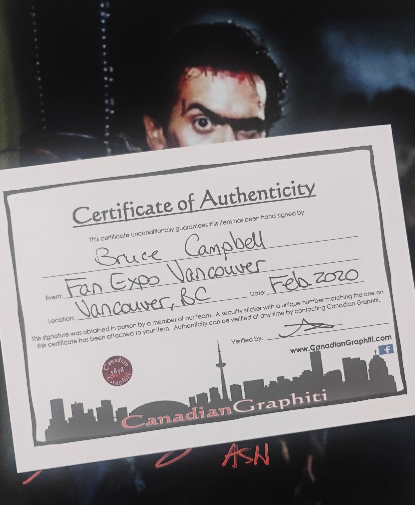 Bruce Campbell Hand Signed Autograph 8x10 Photo COA Evil Dead