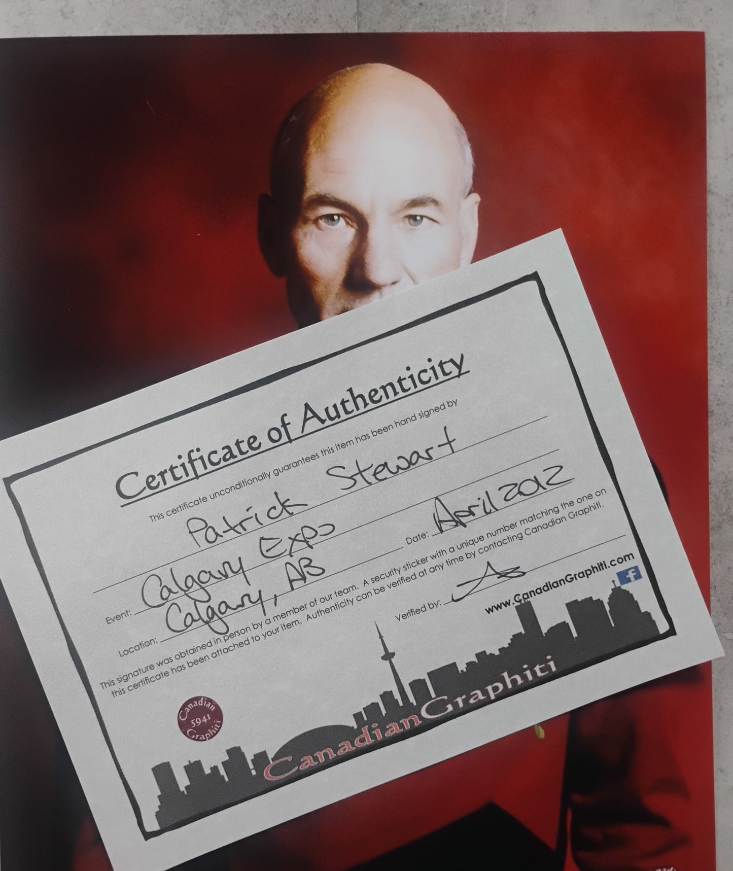 Patrick Stewart Hand Signed Autograph 8x10 Photo COA Star Trek