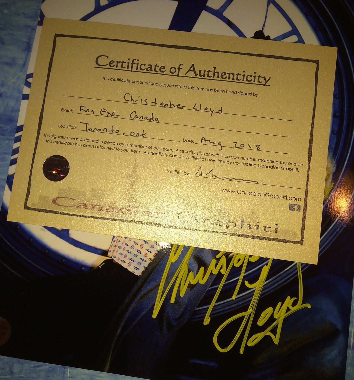 Christopher Lloyd Hand Signed Autograph 8x10 Photo COA Back To The Future