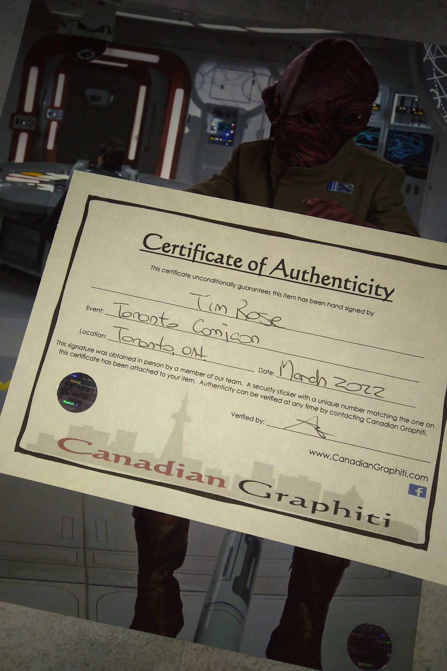 Tim Rose Hand Signed Autograph 8x10 Photo Star Wars