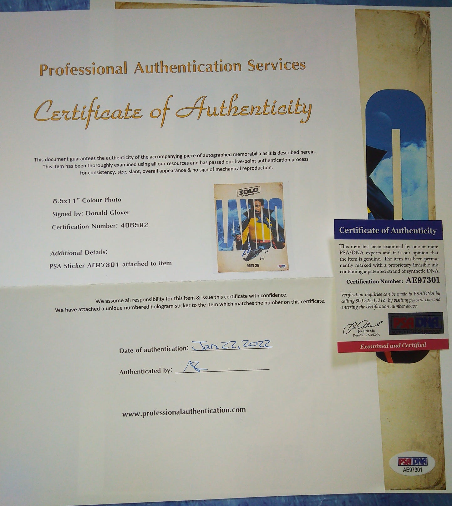 Donald Glover Hand Signed Autograph Photo COA