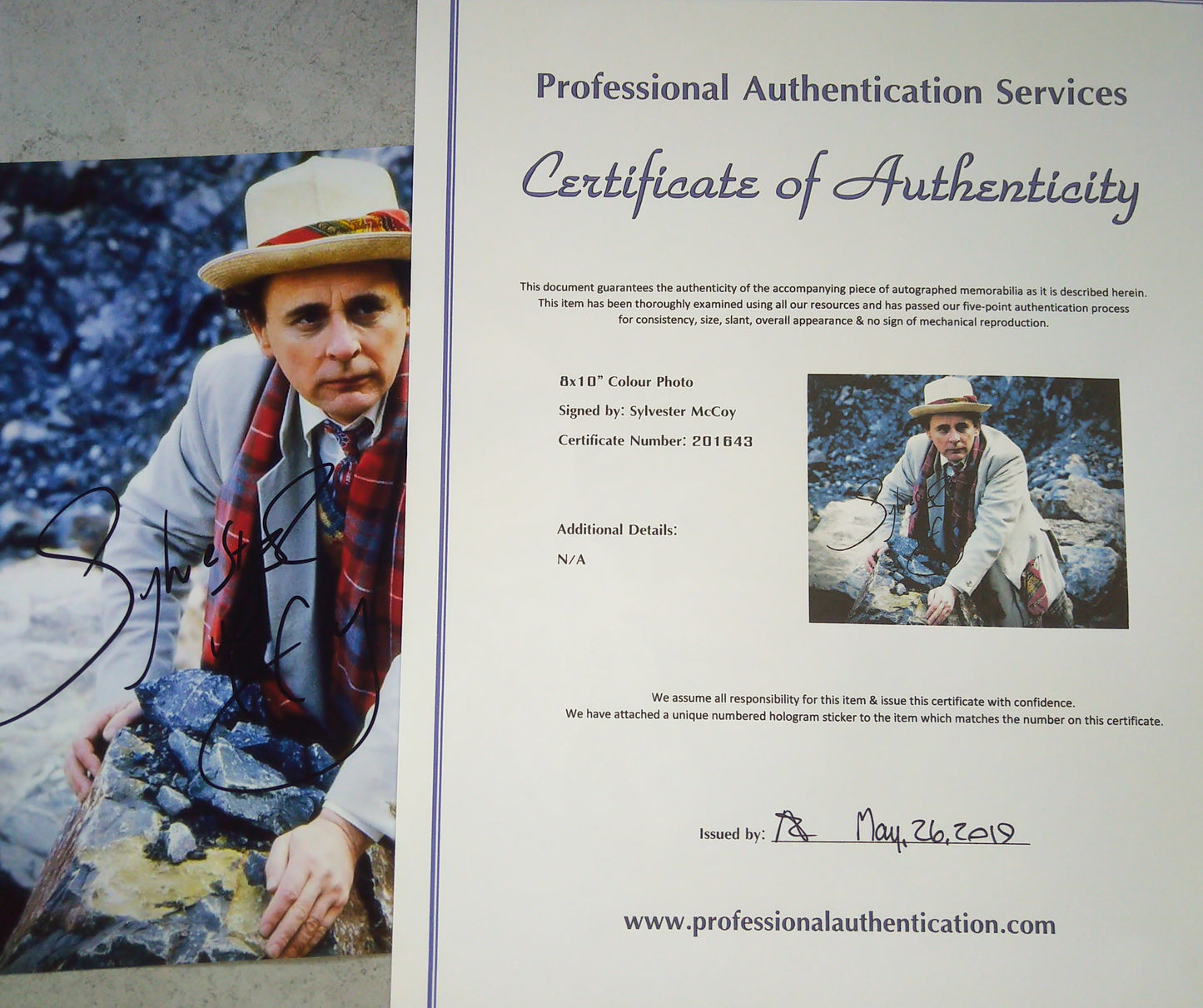 Sylvester McCoy Hand Signed Autograph 8x10 Photo COA Doctor Who