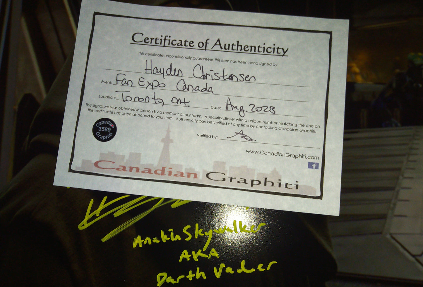 Hayden Christensen Hand Signed Autograph 11x14 Photo COA Star Wars