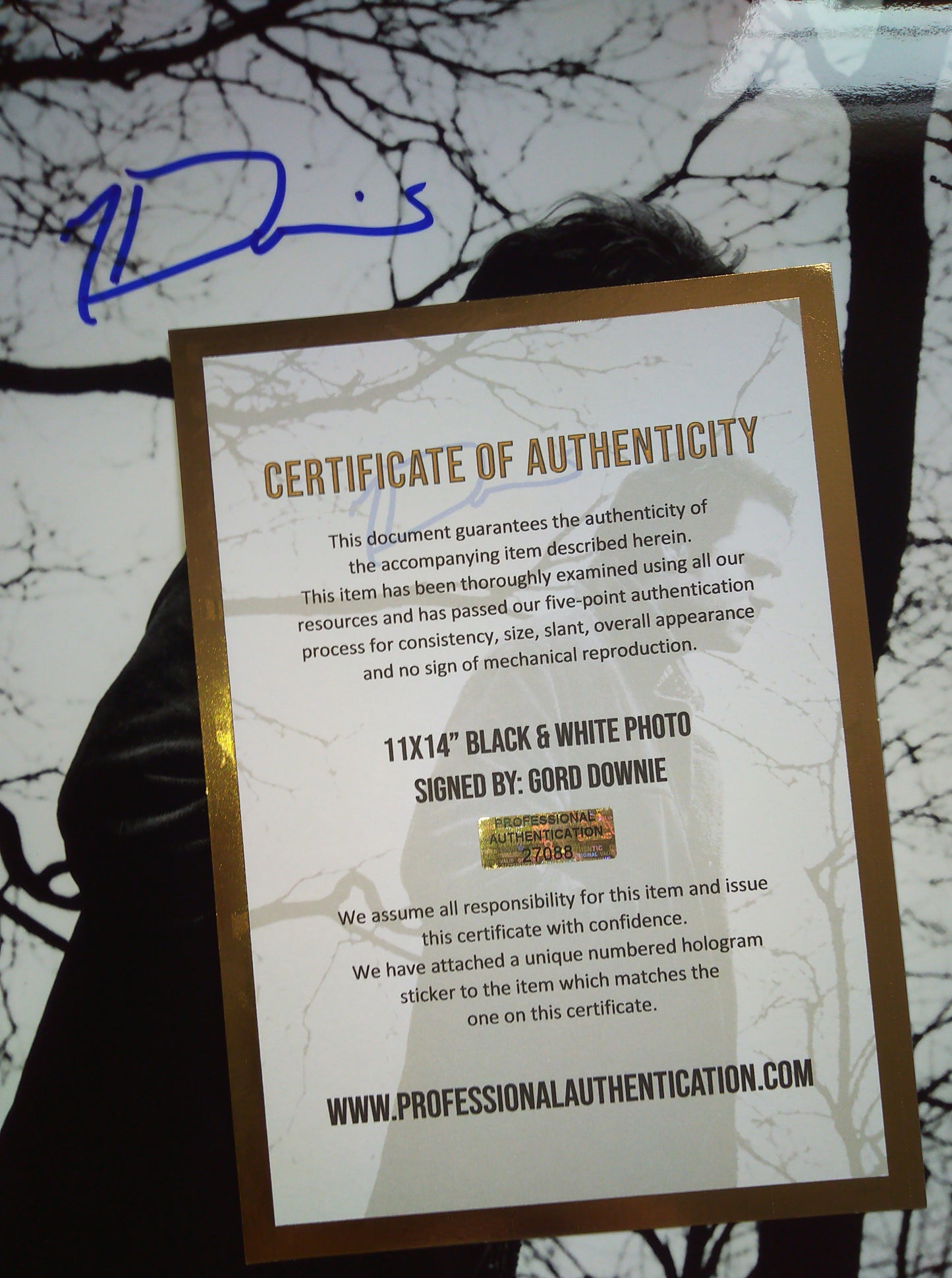 Gord Downie Hand Signed Autograph 11x14 Photo COA Tragically Hip