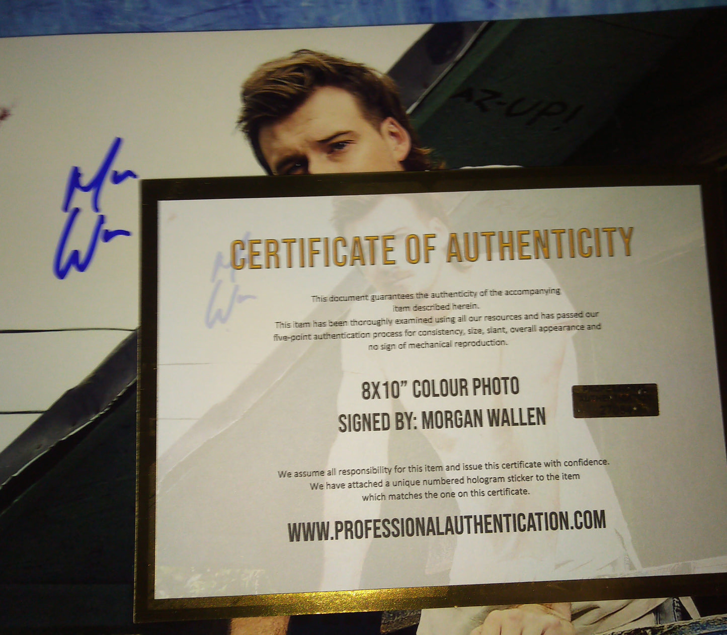 Morgan Wallen Hand Signed Autograph 8x10 Photo COA