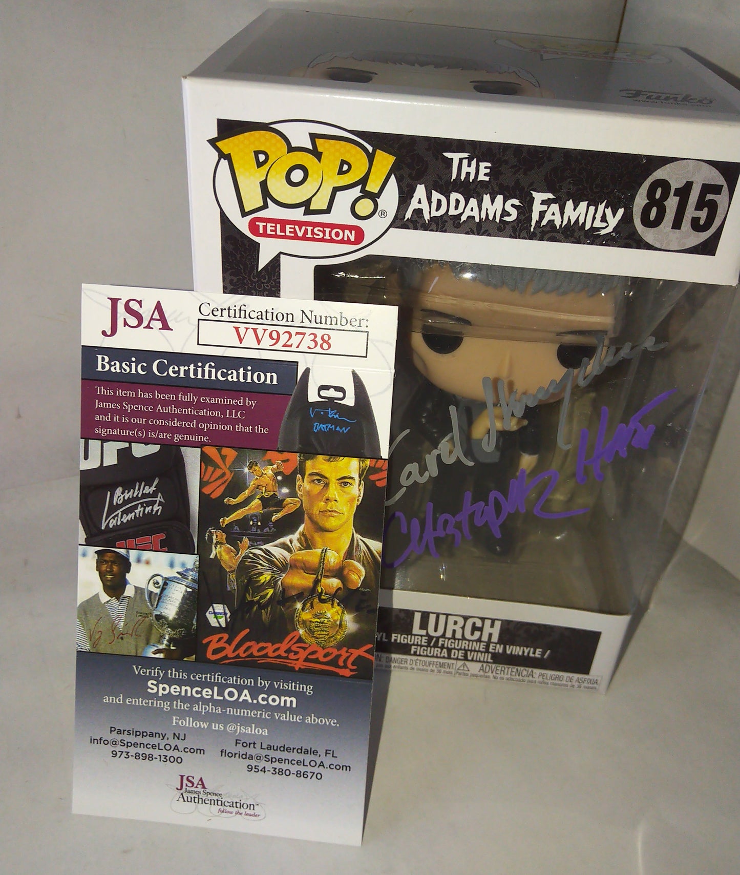 Carel Struycken & Christopher Hart Hand Signed Autograph Addams Family Funko Pop JSA COA