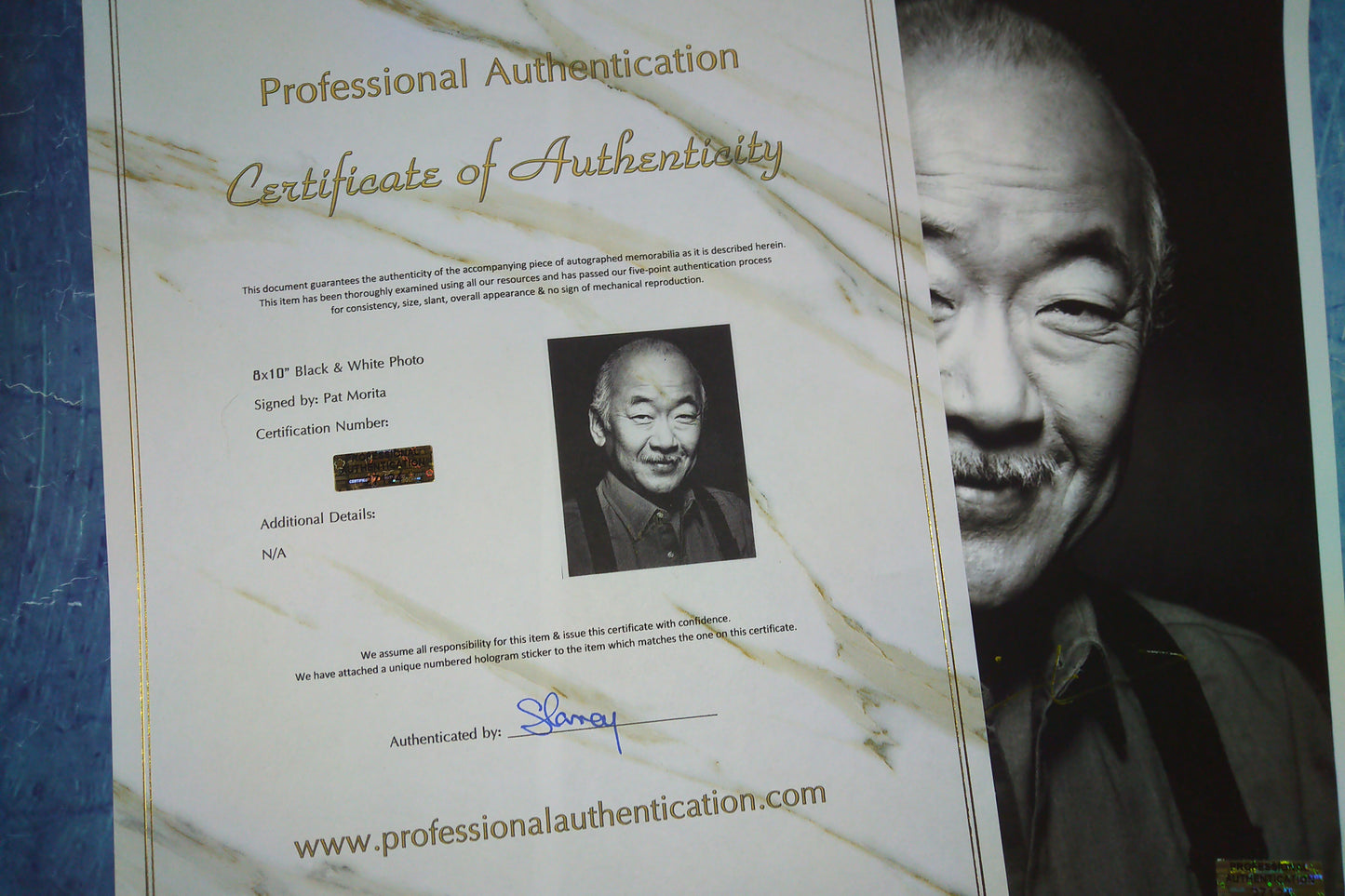 Pat Morita Hand Signed Autograph 8x10 Photo COA