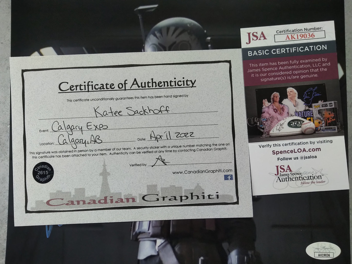 Katee Sackhoff Hand Signed Autograph 8x10 Photo COA + JSA The Mandalorian