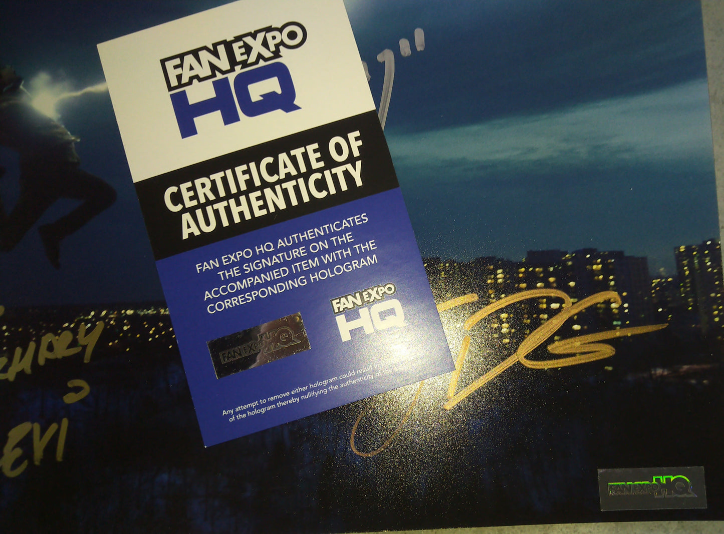 Shazam! Hand Signed Autograph 8x10 Photo COA Zachary Levi, Jack Dylan Grazer, Asher Angel