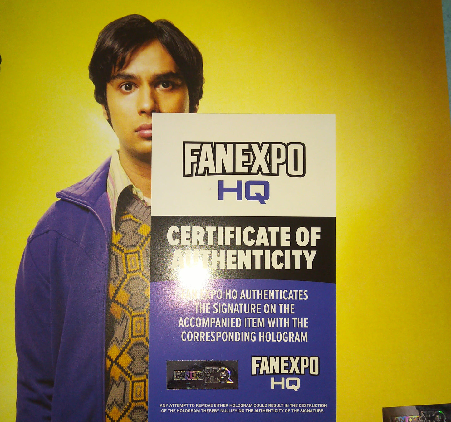 Kunal Nayyar Hand Signed Autograph 8x10 Photo COA The Big Bang Theory
