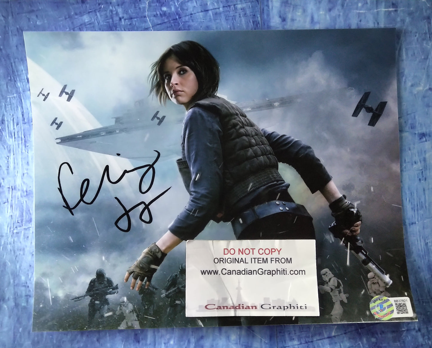 Felicity Jones Hand Signed Autograph 8x10 Photo BAS COA Star Wars Rogue One