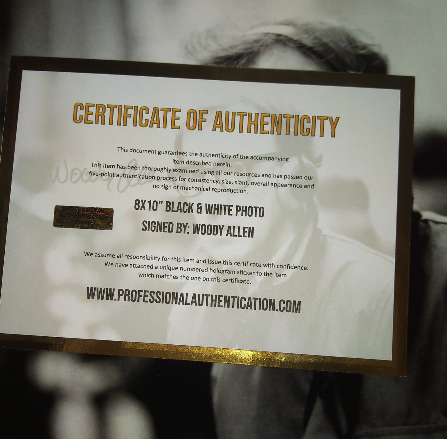 Woody Allen Hand Signed Autograph 8x10 Photo COA