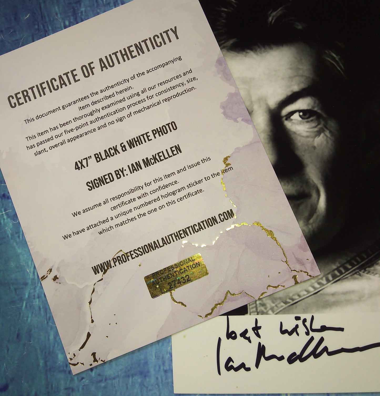 Ian McKellen Hand Signed Autograph Photo COA