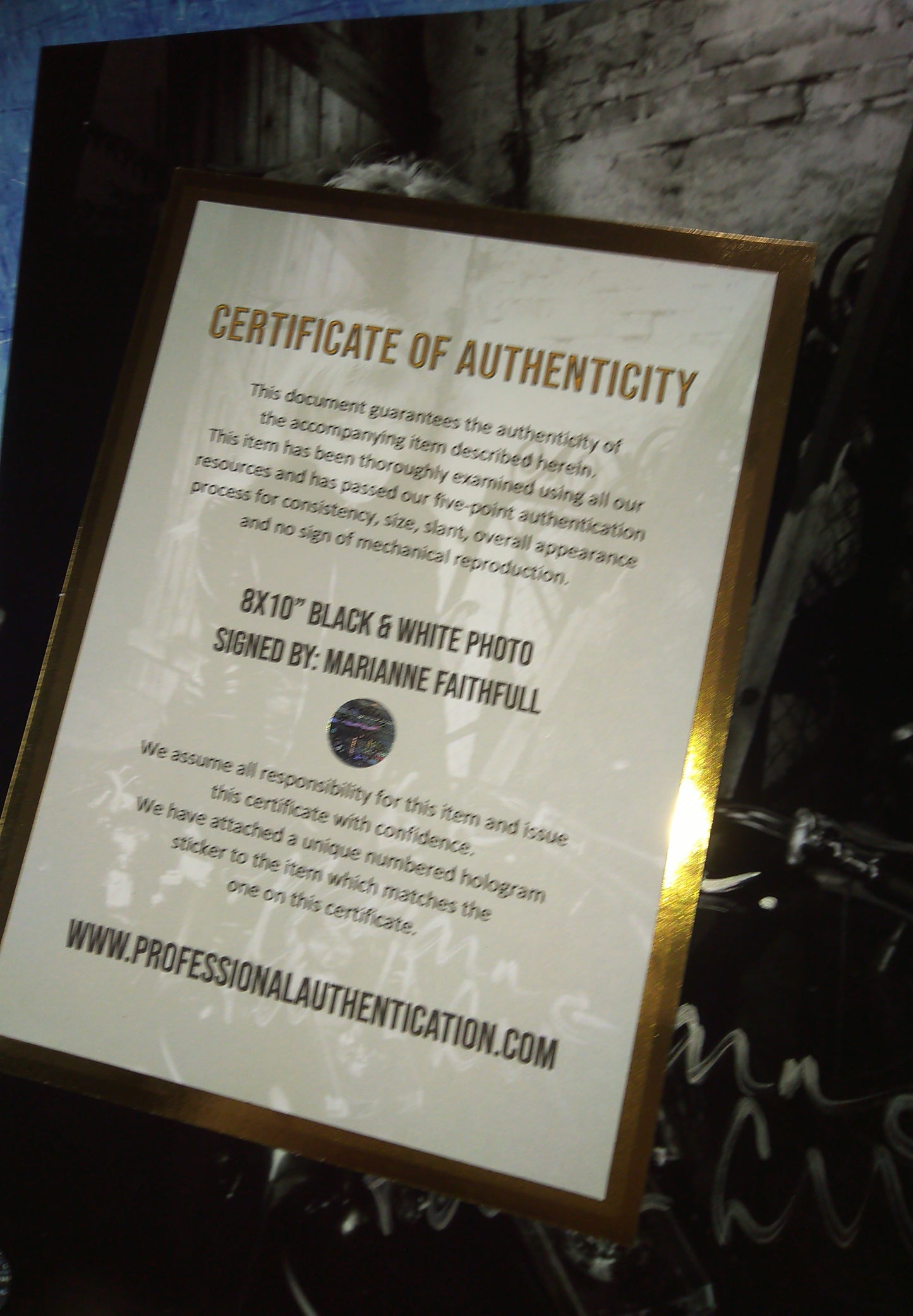 Marianne Faithfull Hand Signed Autograph 8x10 Photo COA