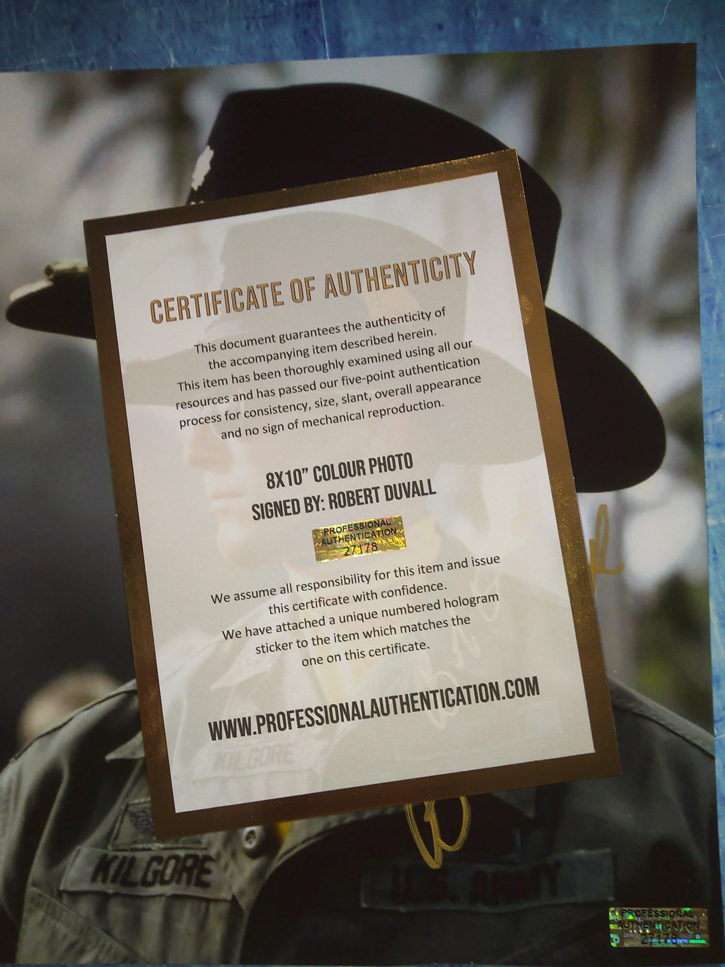 Robert Duvall Hand Signed Autograph 8x10 Photo COA Apocalypse Now