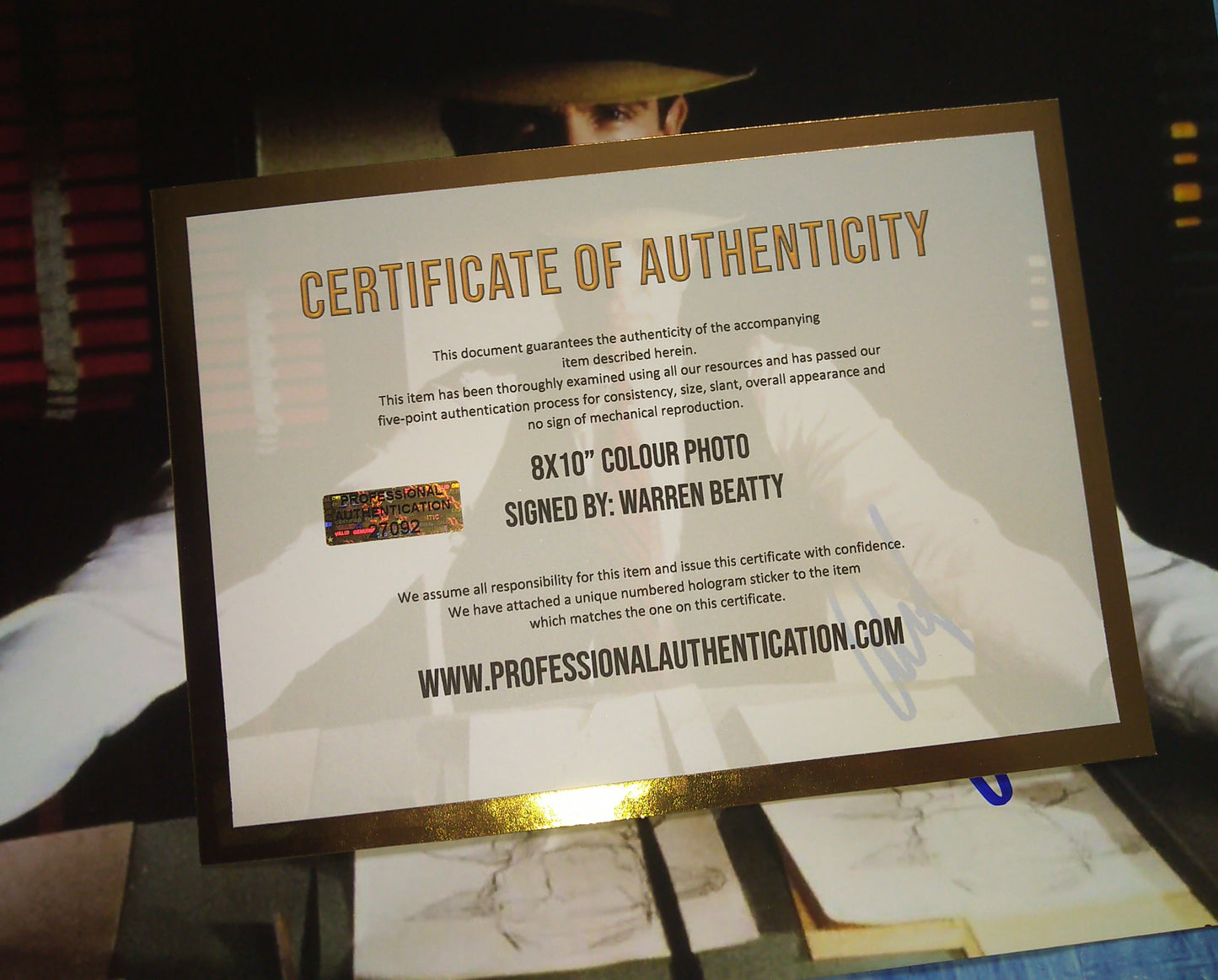 Warren Beatty Hand Signed Autograph 8x10 Photo COA Dick Tracy