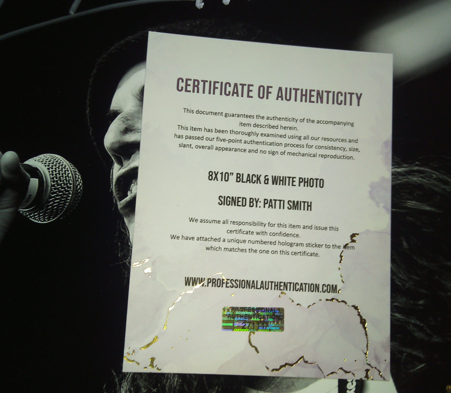 Patti Smith Hand Signed Autograph 8x10 Photo COA