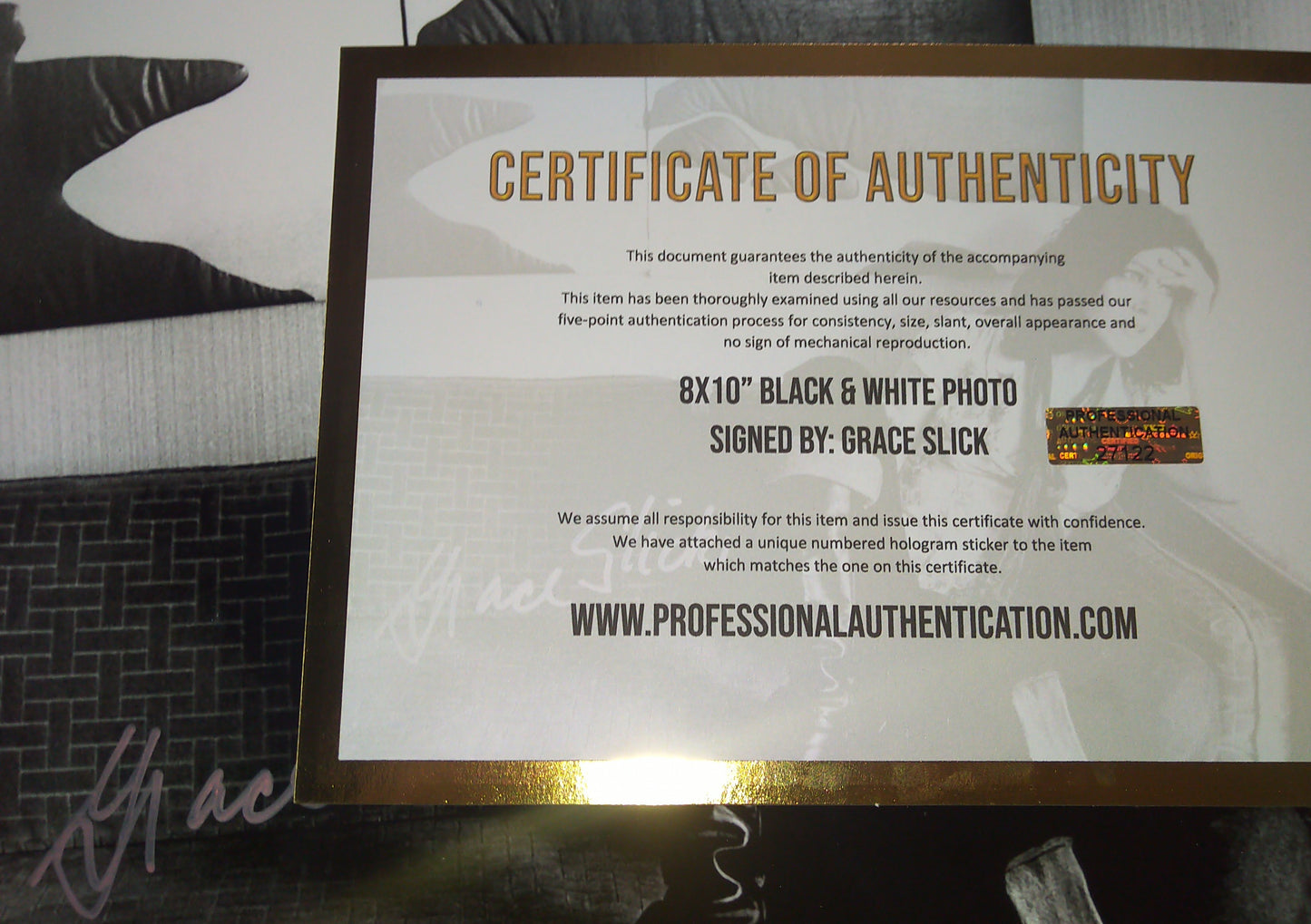 Grace Slick Hand Signed Autograph 8x10 Photo COA