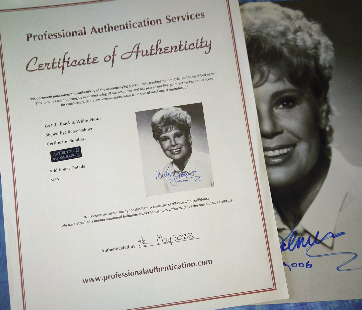 Betsy Palmer Hand Signed Autograph 8x10 Photo COA Friday The 13th