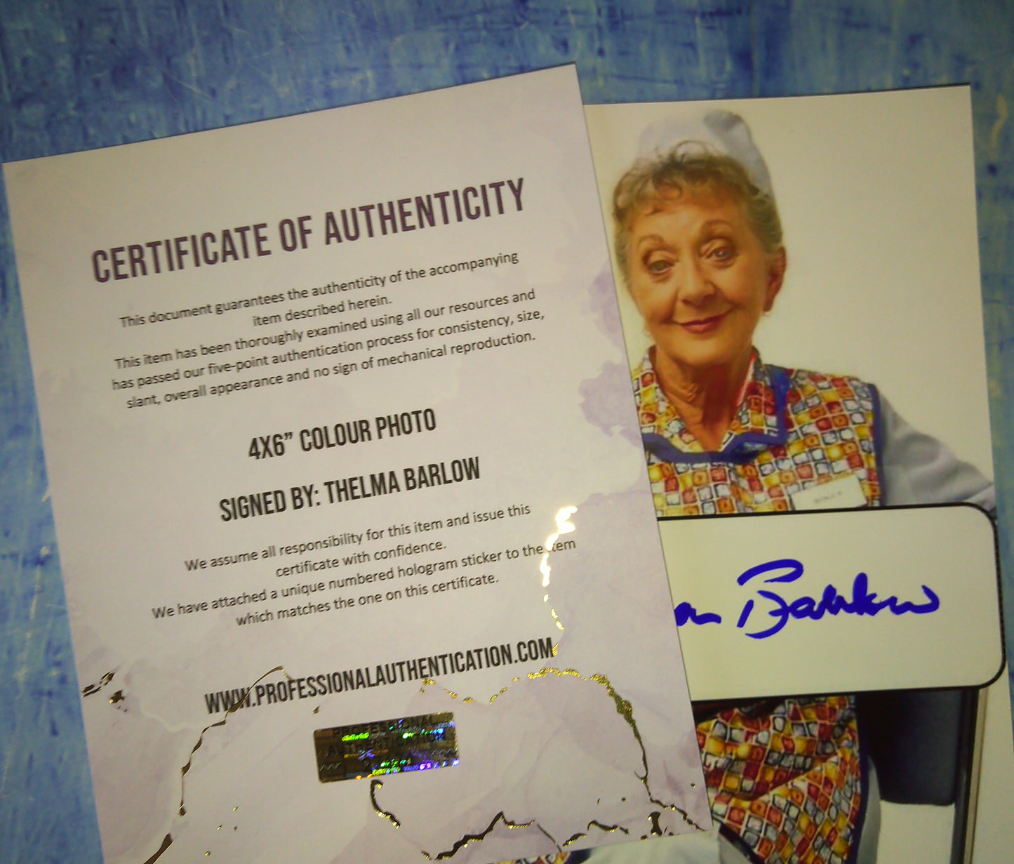 Thelma Barlow Hand Signed Autograph Photo COA Dinnerladies