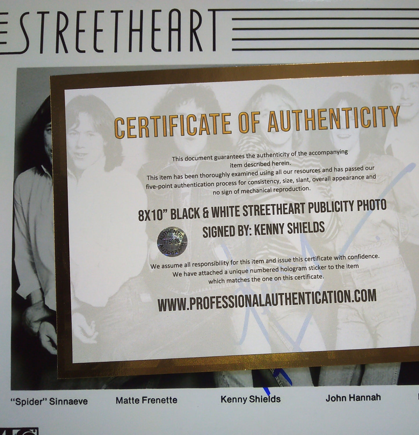 Kenny Shields Hand Signed Autograph 8x10 Photo COA Streetheart