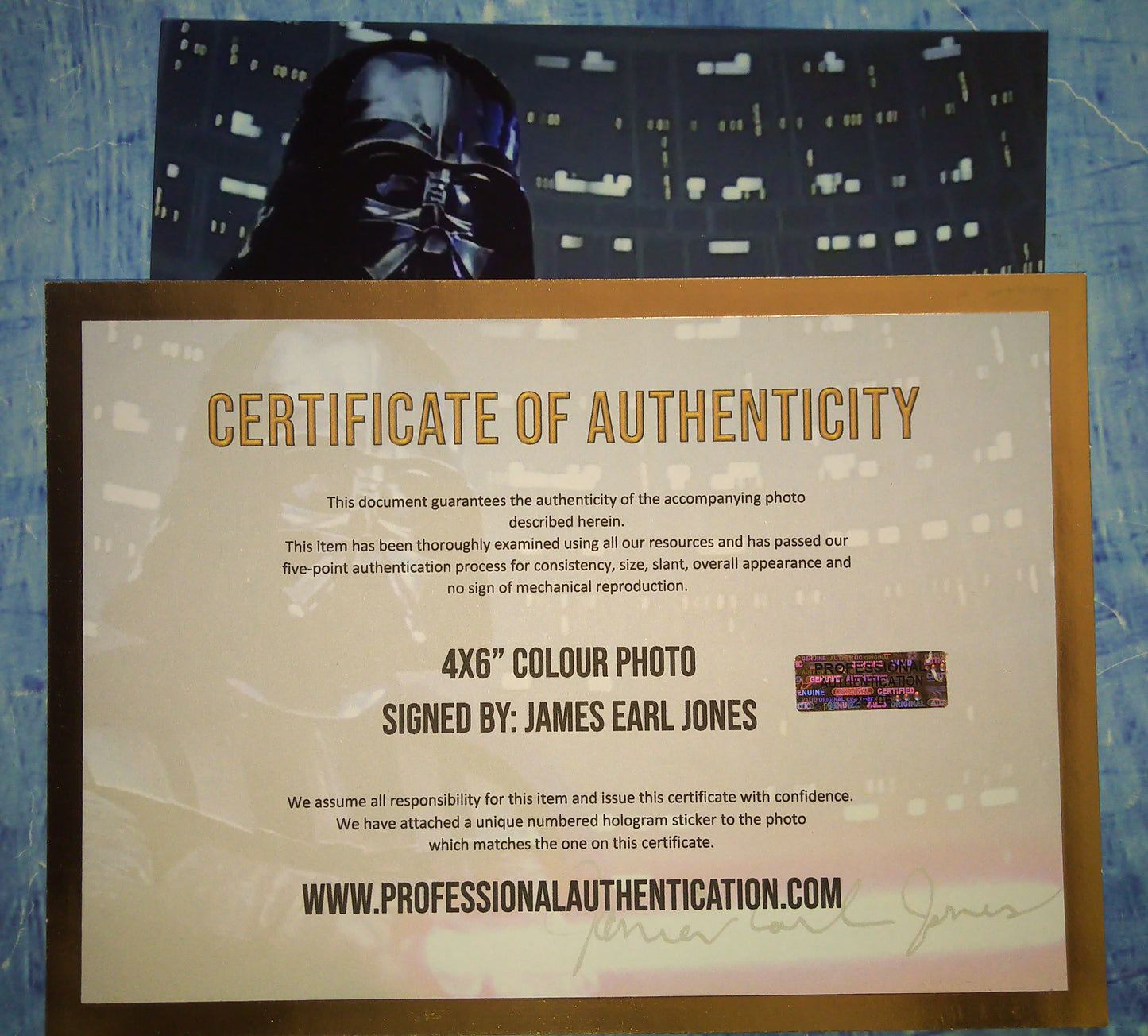 James Earl Jones Hand Signed Autograph Photo COA Star Wars