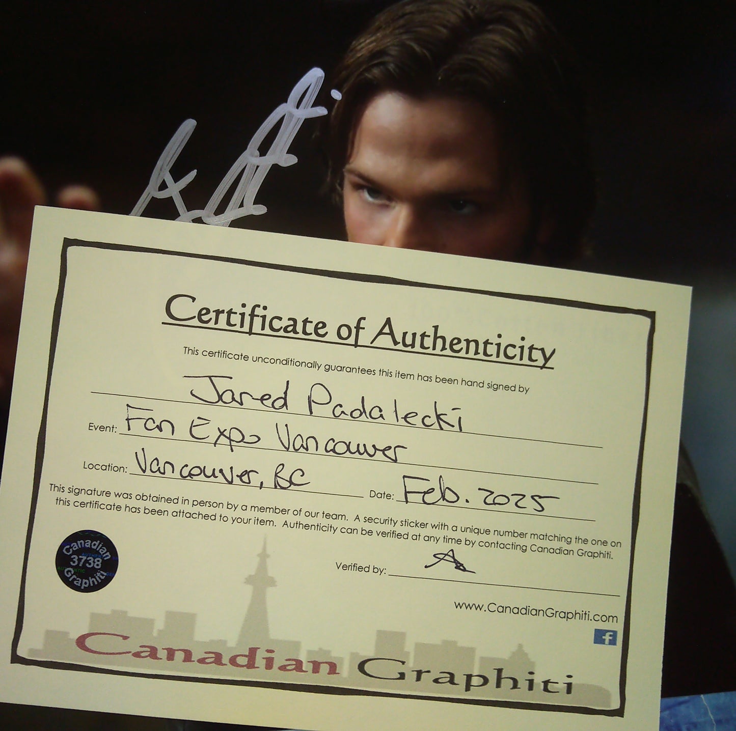 Jared Padalecki Hand Signed Autograph 8x10 Photo COA Supernatural