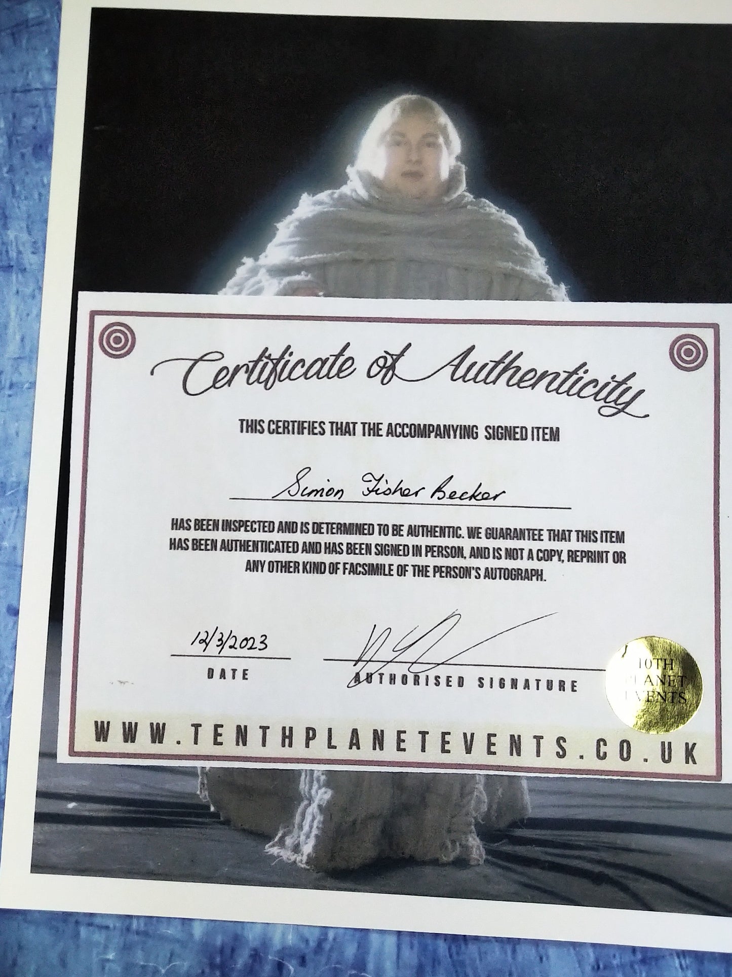 Simon Fisher Becker Hand Signed Autograph 8x10 Photo COA Harry Potter