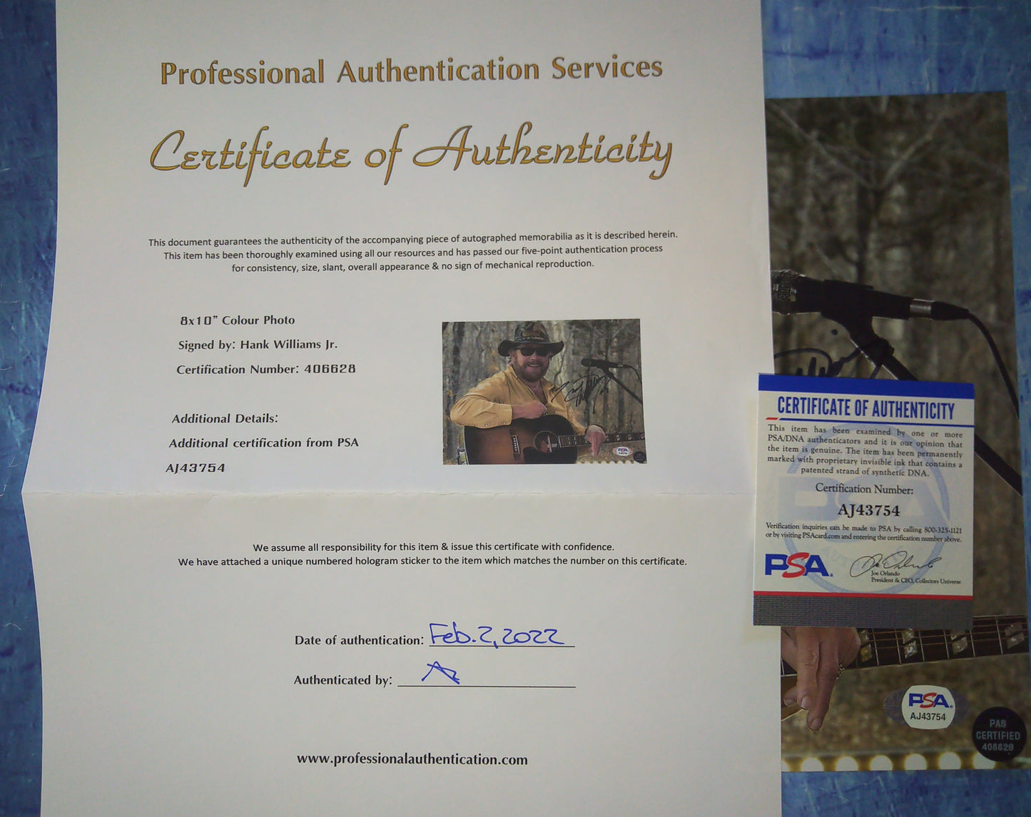 Hank Williams Jr Hand Signed Autograph 8x10 Photo PSA COA