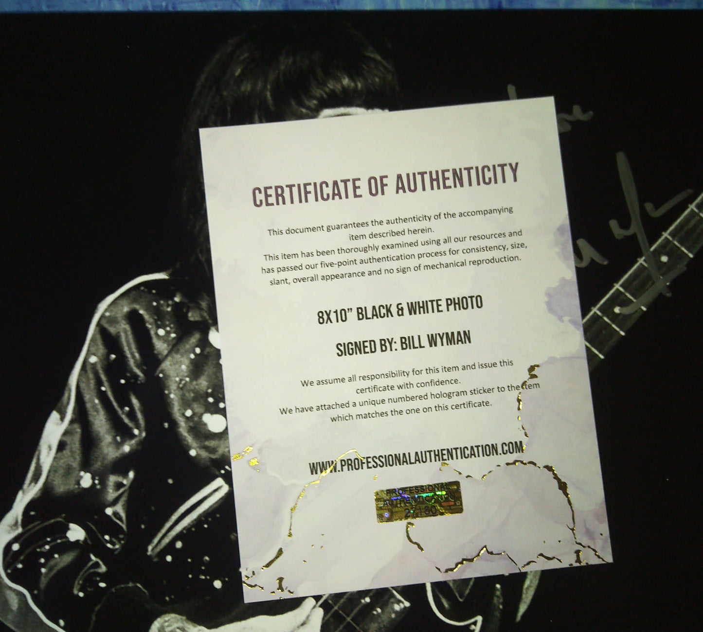 Bill Wyman Hand Signed Autograph 8x10 Photo COA Rolling Stones