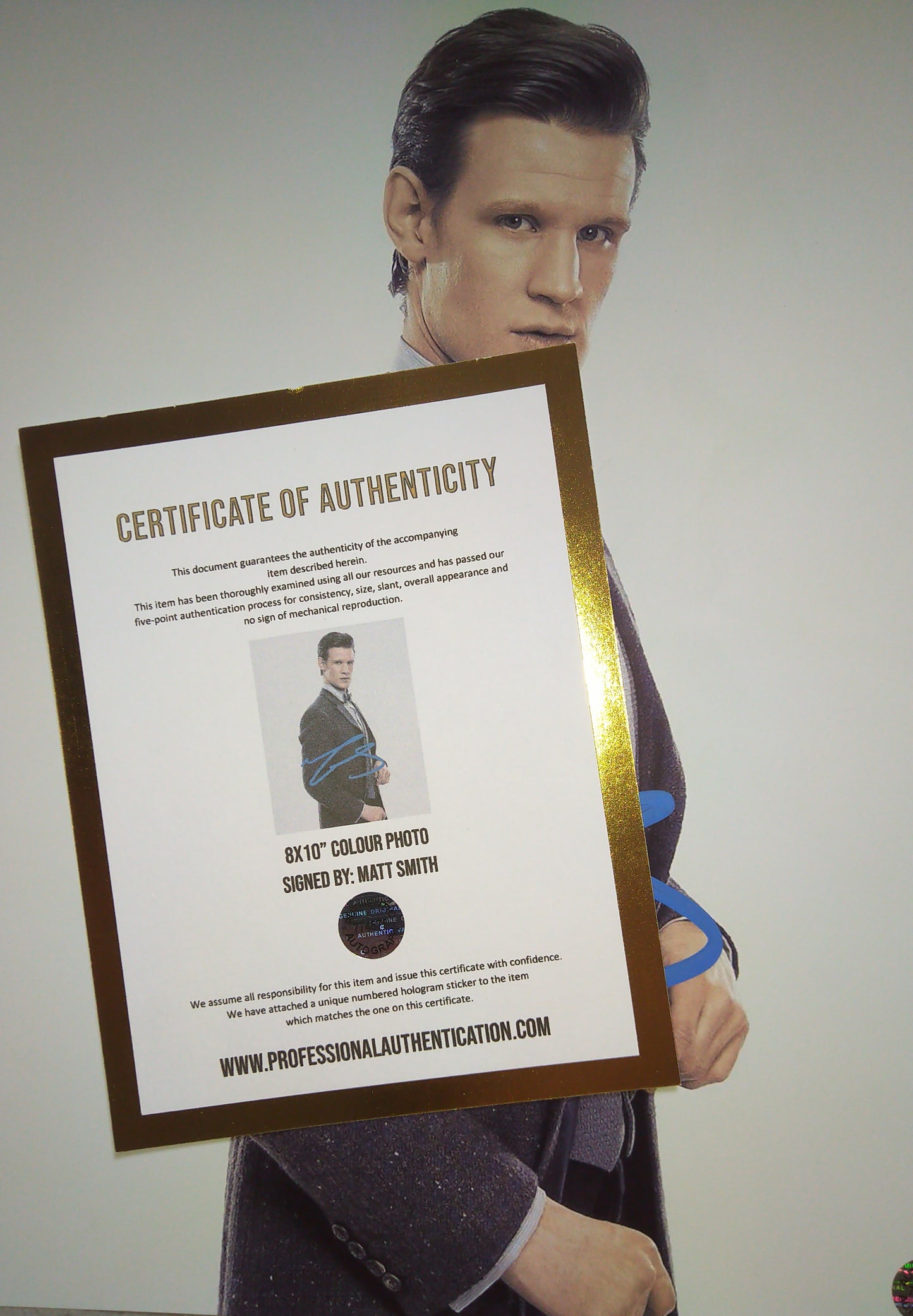 Matt Smith Hand Signed Autograph 8x10 Photo COA Doctor Who