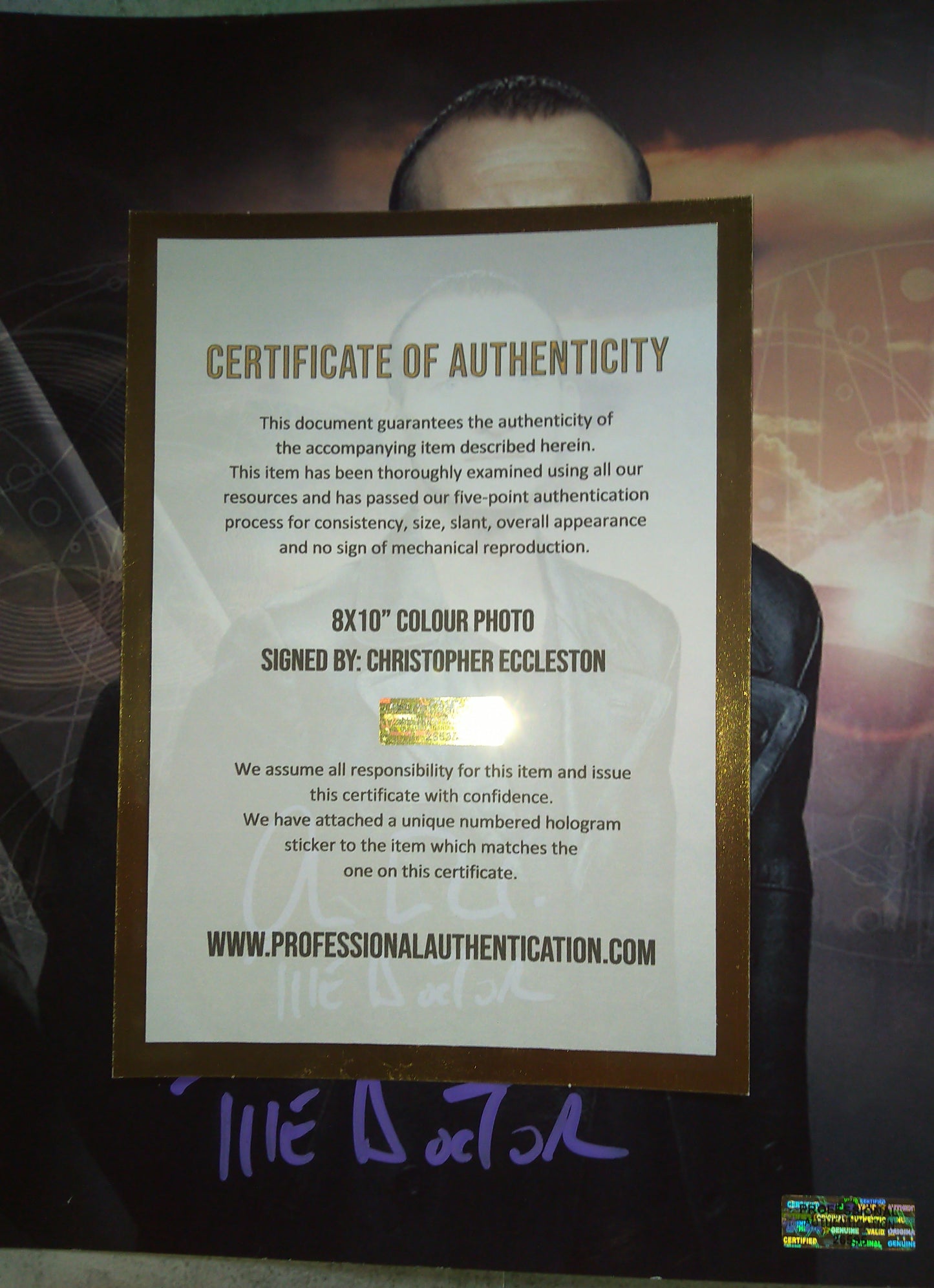 Christopher Eccleston Hand Signed Autograph 8x10 Photo COA Doctor Who