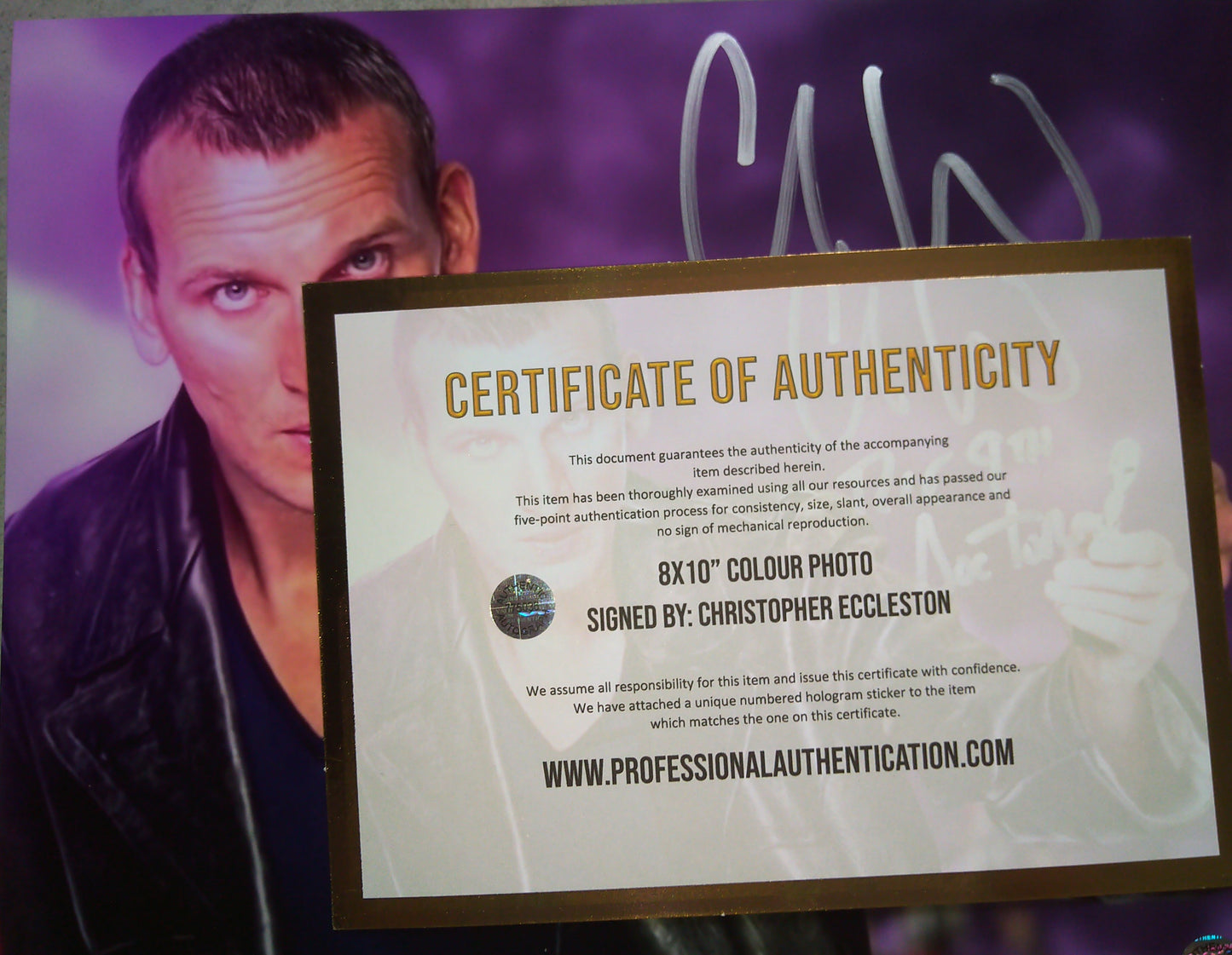 Christopher Eccleston Hand Signed Autograph 8x10 Photo COA Doctor Who