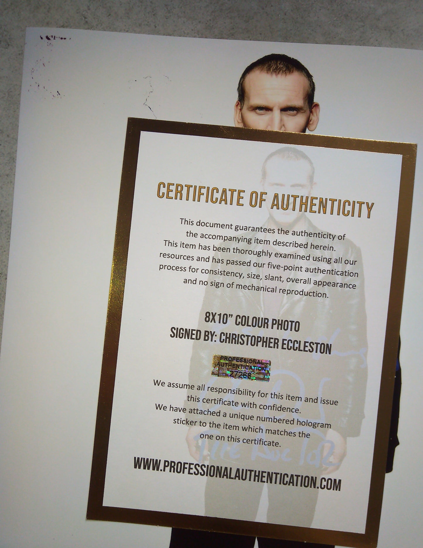 Christopher Eccleston Hand Signed Autograph 8x10 Photo COA Doctor Who