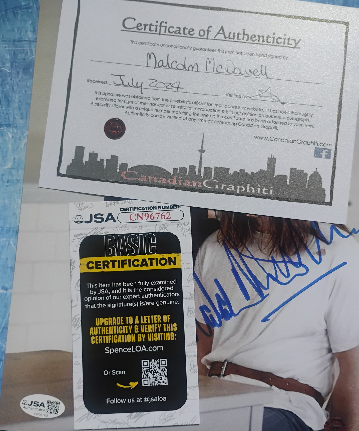 Malcolm McDowell Hand Signed Autograph 8x10 Photo JSA COA Halloween
