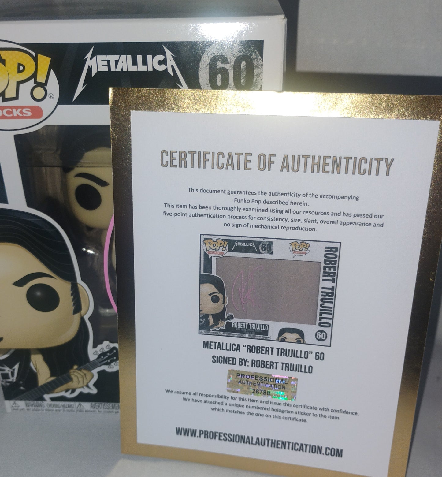 Robert Trujillo Hand Signed Autograph Metallica Funko Pop COA