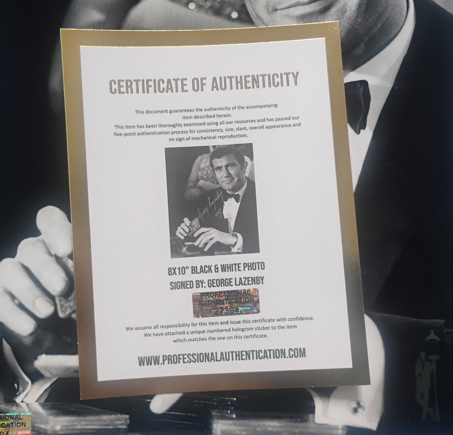 George Lazenby Hand Signed Autograph 8x10 Photo COA James Bond