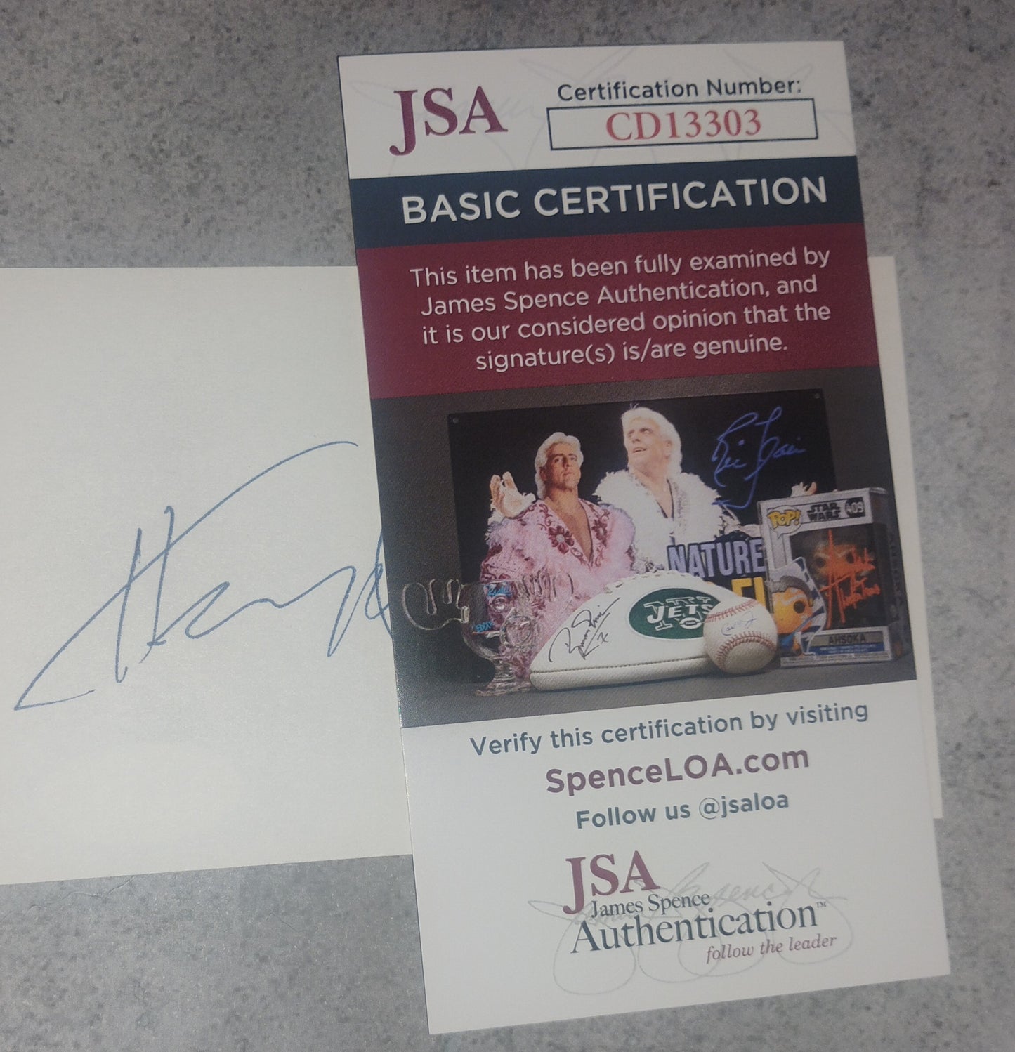Henry Winkler Hand Signed Autograph Index Card JSA COA