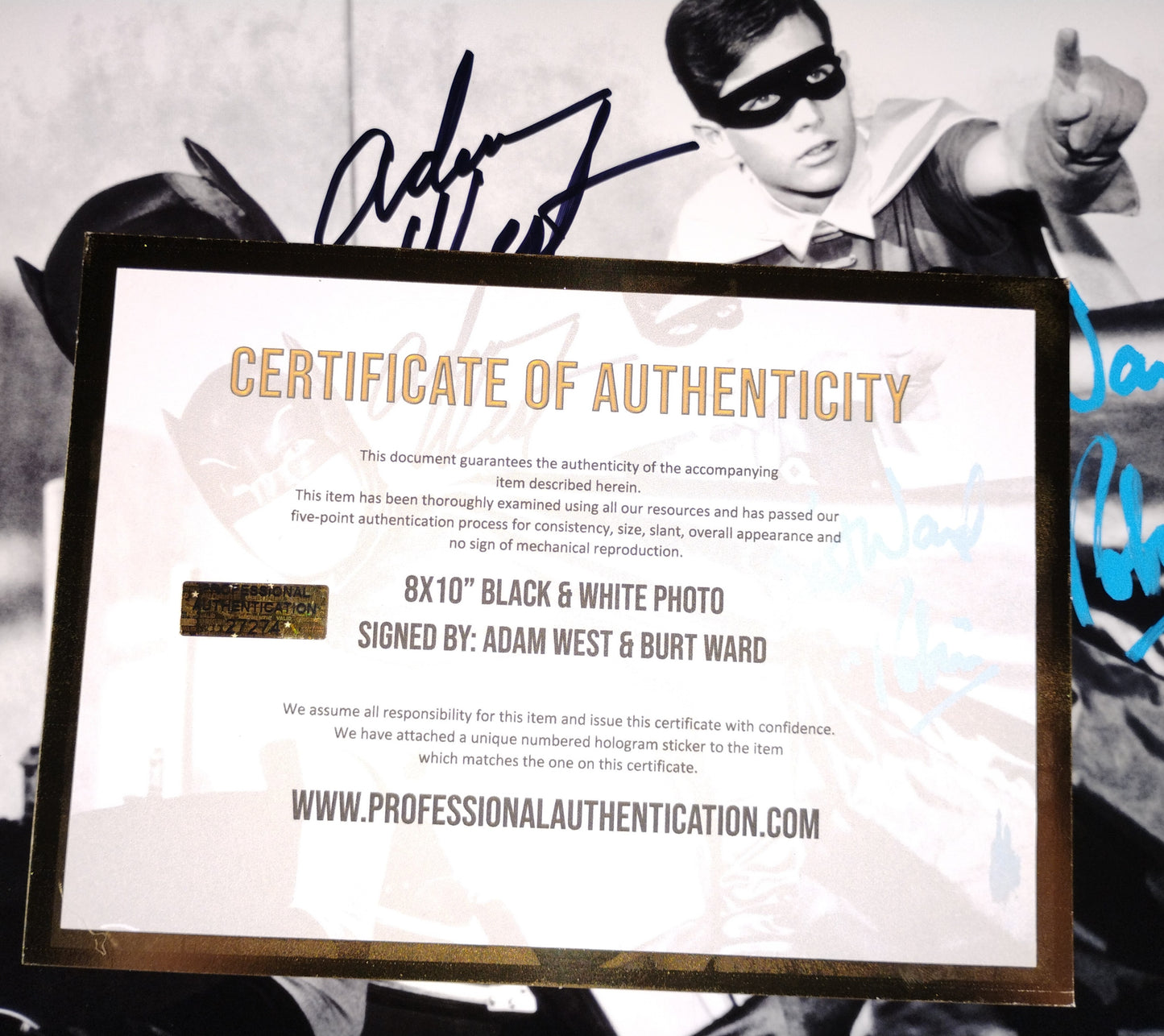 Adam West & Burt Ward Hand Signed Autograph 8x10 Photo COA Batman