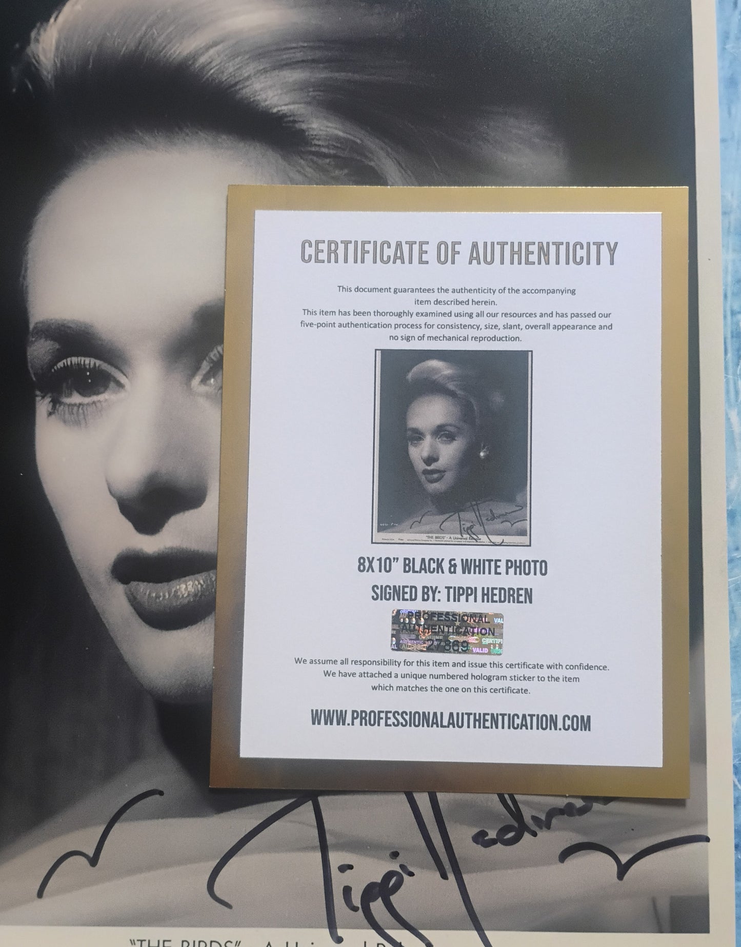Tippi Hedren Hand Signed Autograph 8x10 Photo COA The Birds