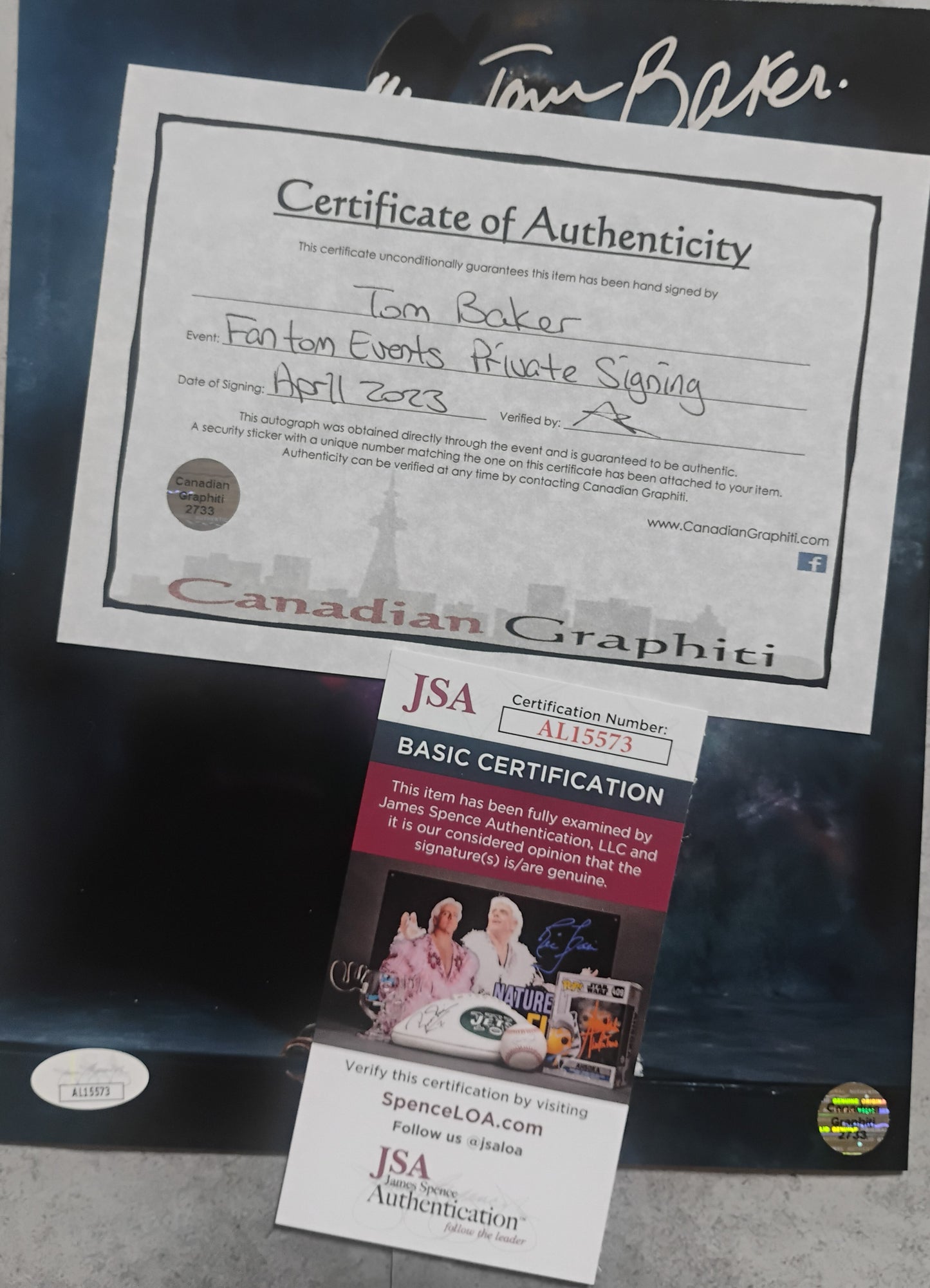 Tom Baker Hand Signed Autograph 8x10 Photo JSA COA Doctor Who