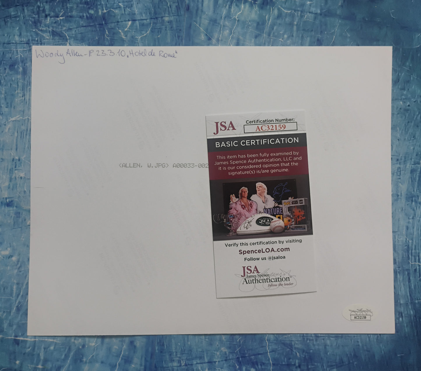 Woody Allen Hand Signed Autograph 8x10 Photo JSA COA