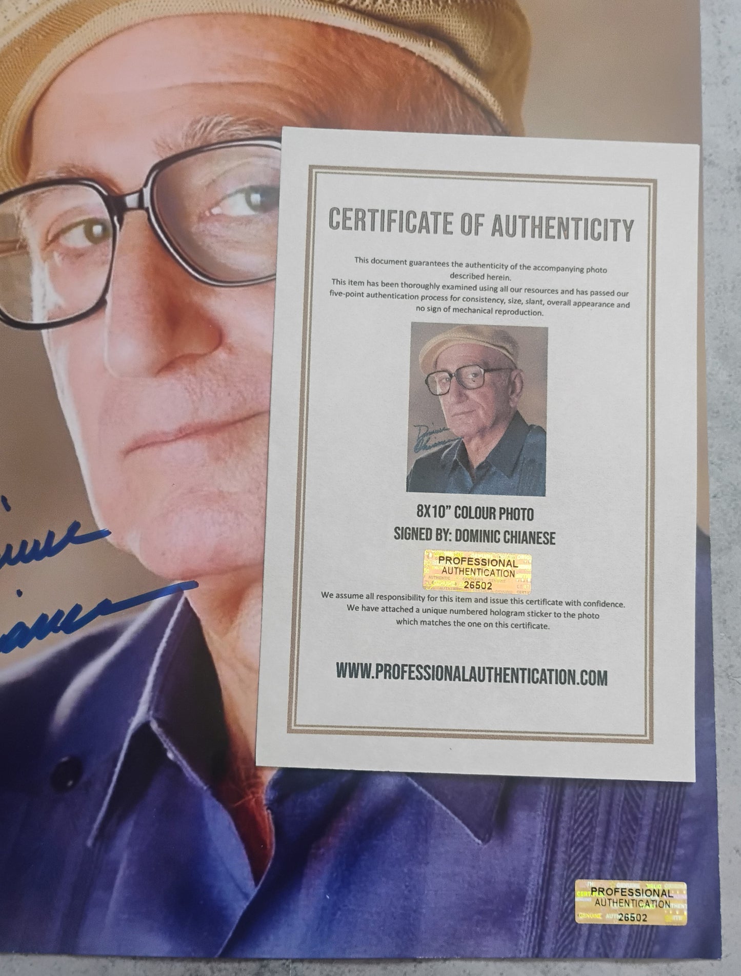Dominic Chianese Hand Signed Autograph 8x10 Photo COA The Sopranos
