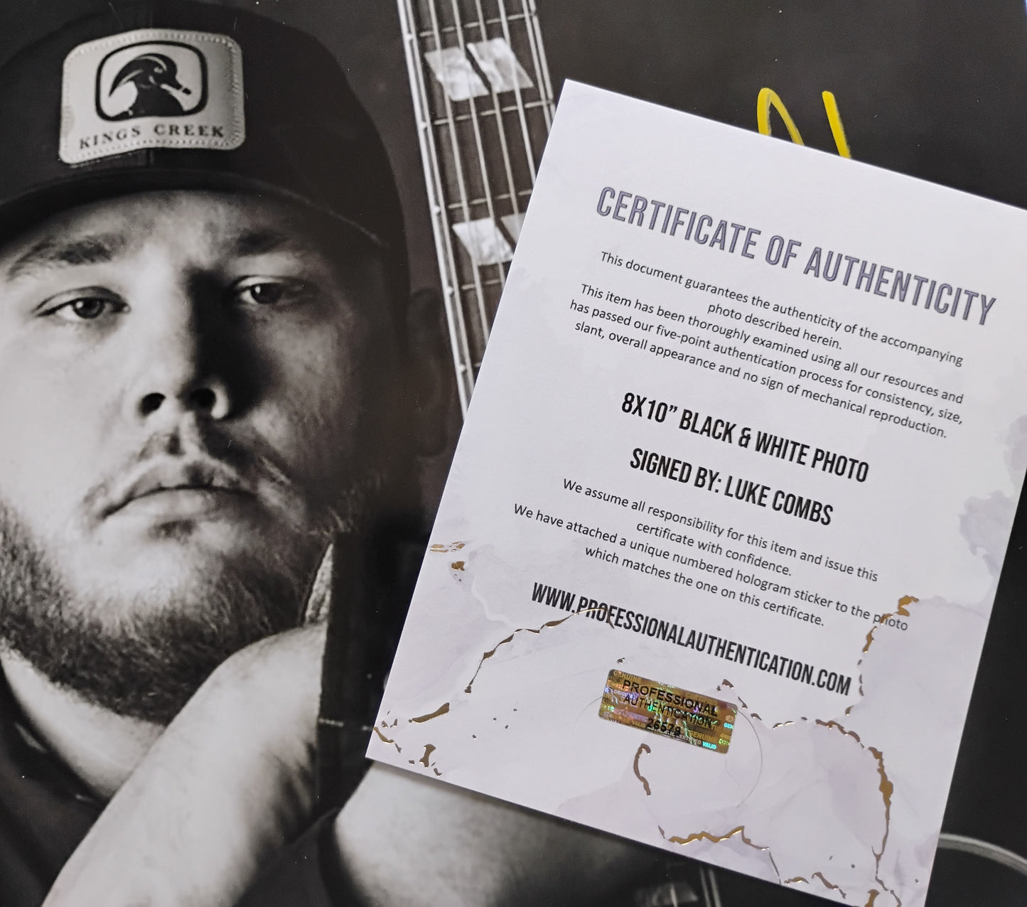 Luke Combs Hand Signed Autograph 8x10 Photo COA