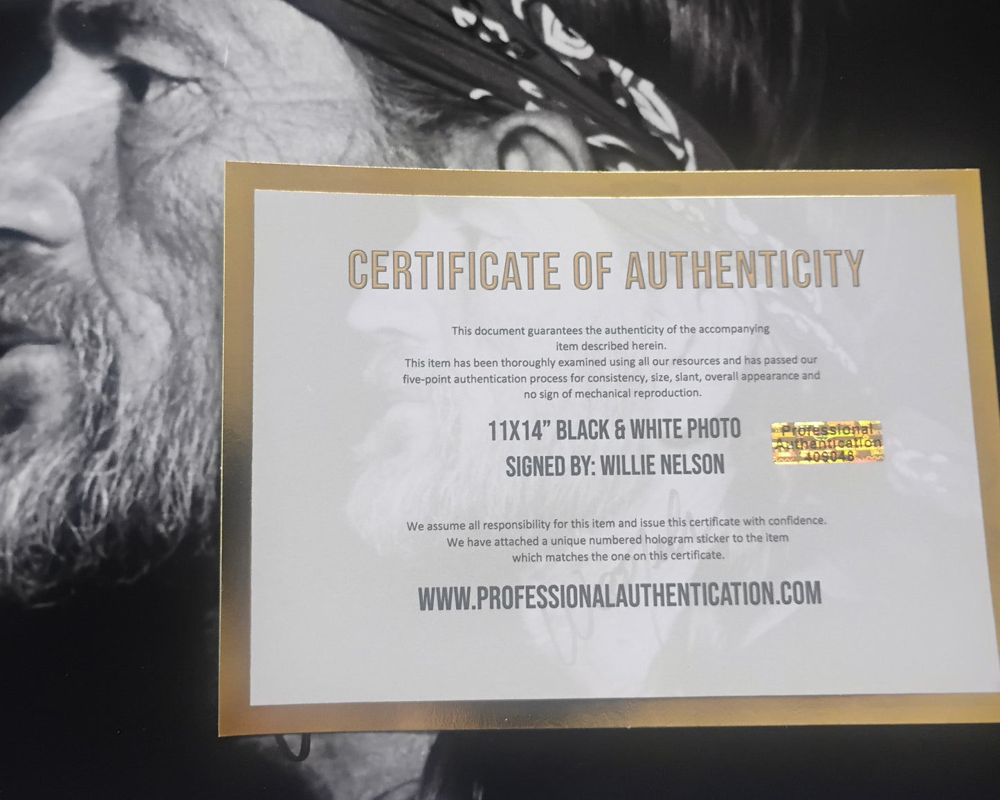 Willie Nelson Hand Signed Autograph 11x14 Photo COA