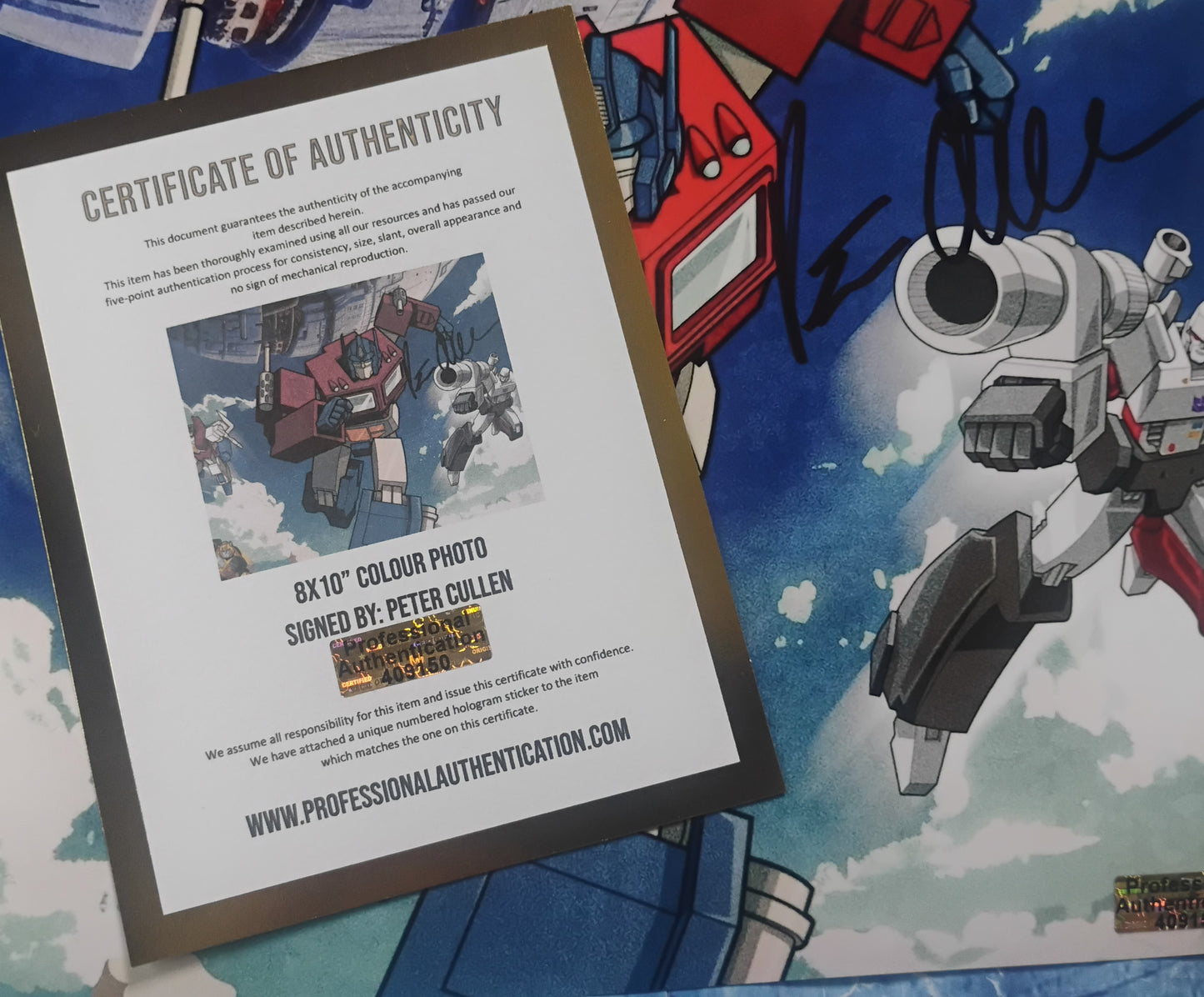 Peter Cullen Hand Signed Autograph 8x10 Photo COA Optimus Prime