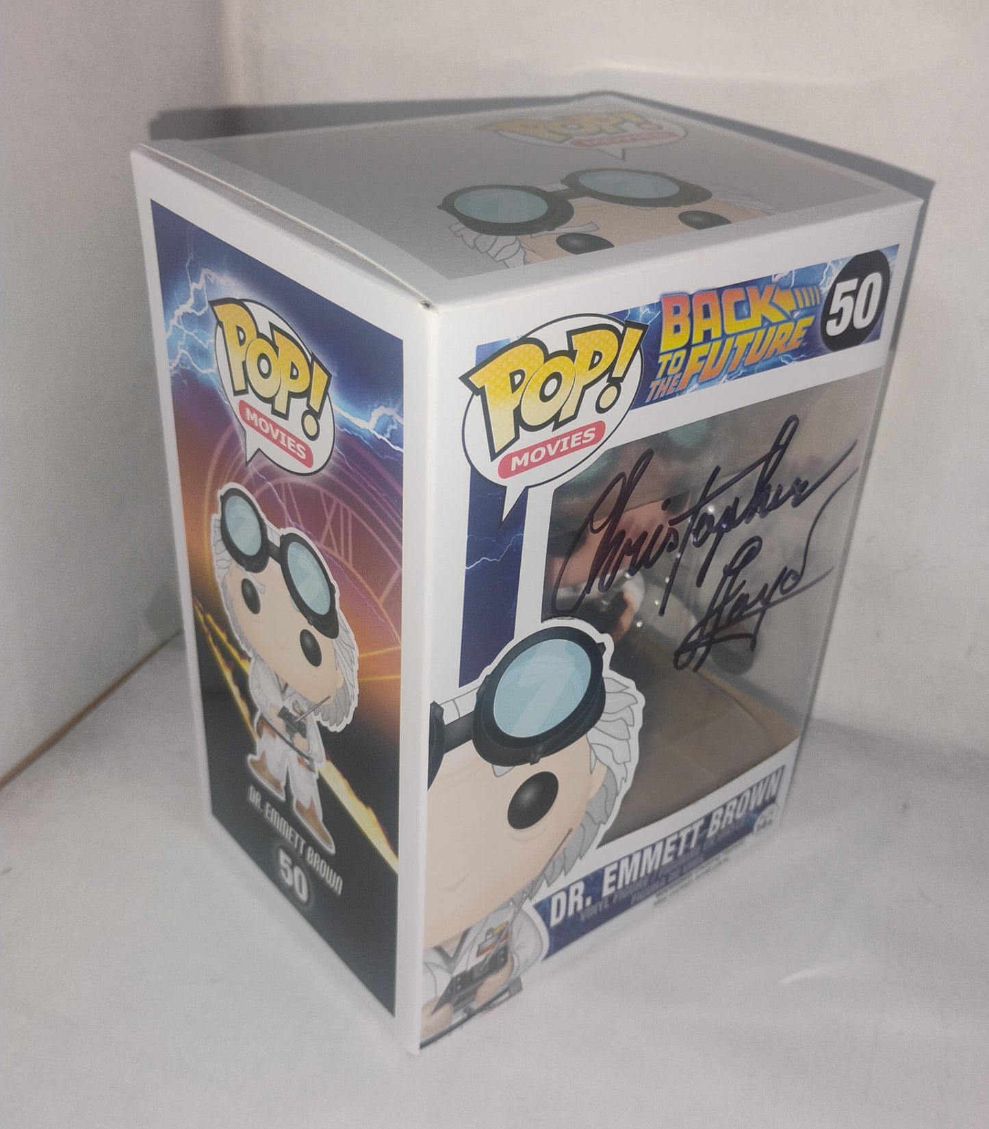 Christopher Lloyd Hand Signed Autograph Back To The Future Funko Pop JSA COA