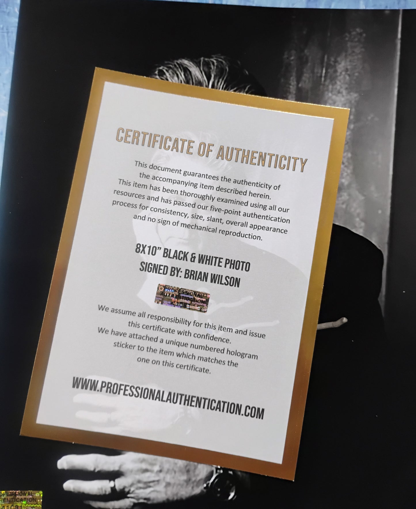 Brian Wilson Hand Signed Autograph 8x10 Photo COA Beach Boys