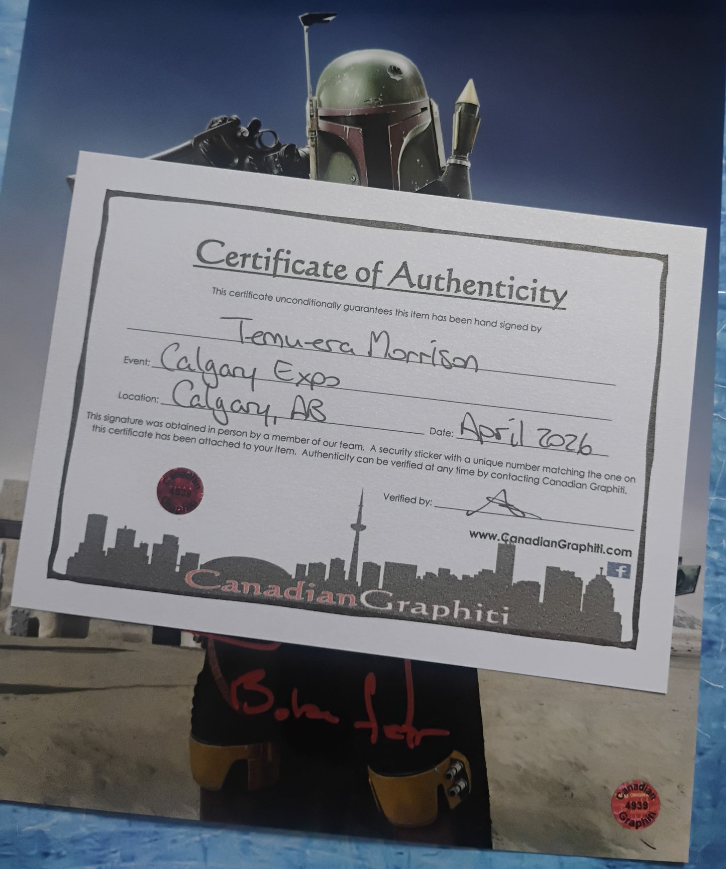 Temuera Morrison Hand Signed Autograph 8x10 Photo COA Boba Fett