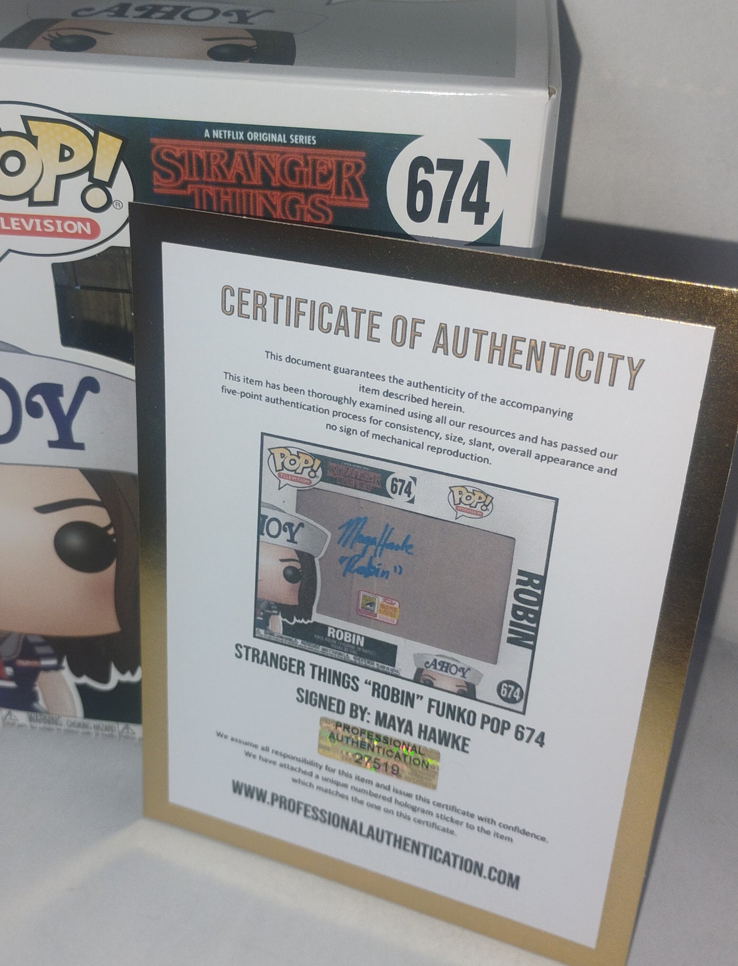 Maya Hawke Hand Signed Autograph Stranger Things Funko Pop COA